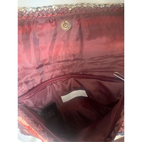 H&M Woven Raffia Multicolored Clutch Bag. - Picture 4 of 4